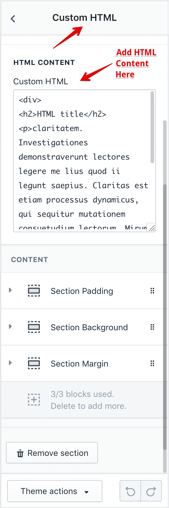 shopify-custom-html